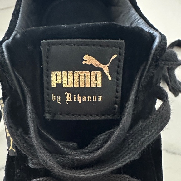 Puma Fenty Women's Black Velvet Platform Sneakers - Picture 4 of 6
